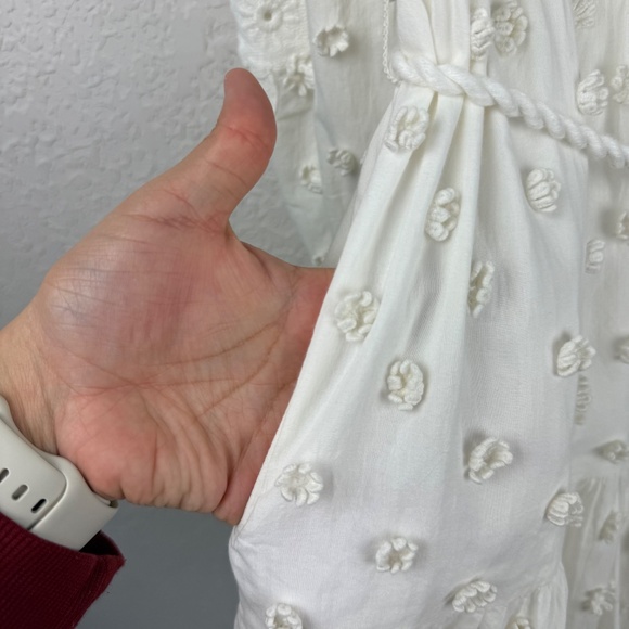 Cami Nyc Womens White Floral Appliqué Long Sleeve Cotton Carolina Mini Dress XS - Picture 8 of 16